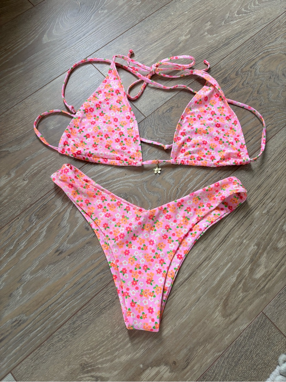 Kulani Kinis Pink Floral Triangle Bikini
